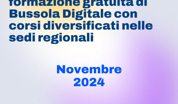 bussola digitale nuovi corsi novembre 2024